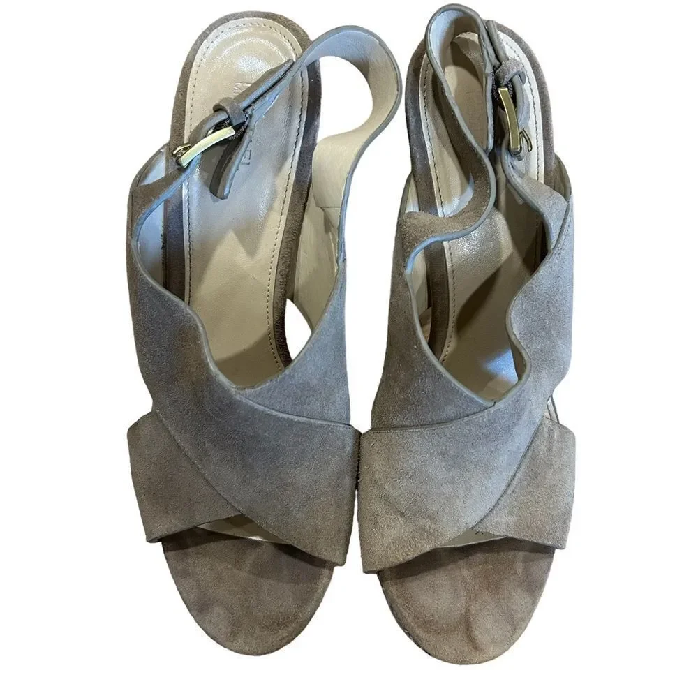 Michael Michael Kors suede Marianna Sling Block Heel snakeskin Sandal